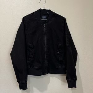 Black charcoal bomber jacket